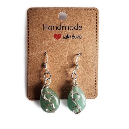 Natural Jade Stone Earrings green earrings natural stones birthstones birthstone earring earrings silver earrings sterling silver jewelry handmade handmade jewelry wire wrapped stone wire wrapped jewelry #jewelry