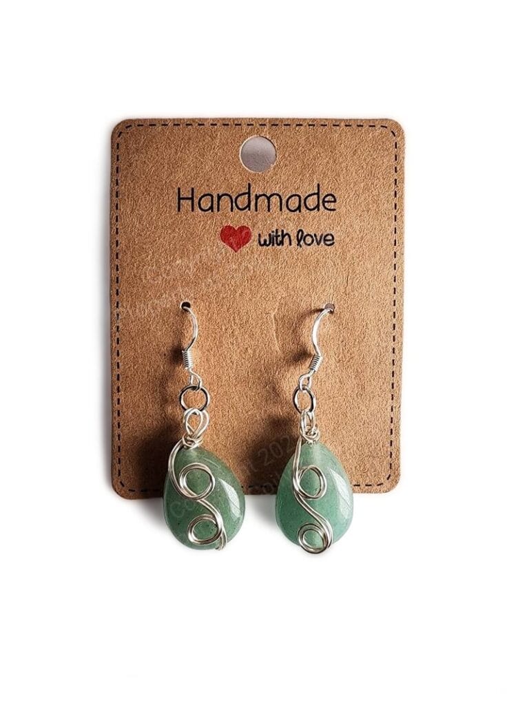 Natural Jade Stone Earrings green earrings natural stones birthstones birthstone earring earrings silver earrings sterling silver jewelry handmade handmade jewelry wire wrapped stone wire wrapped jewelry #jewelry