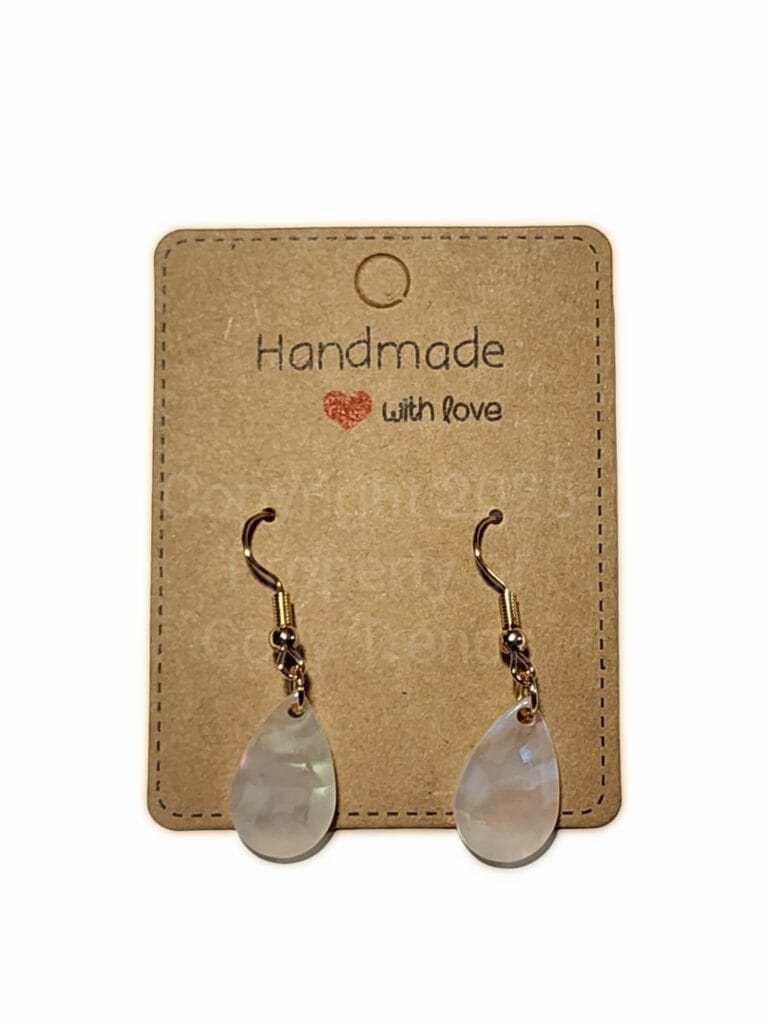 White Multicolored Waterdrop Earrings