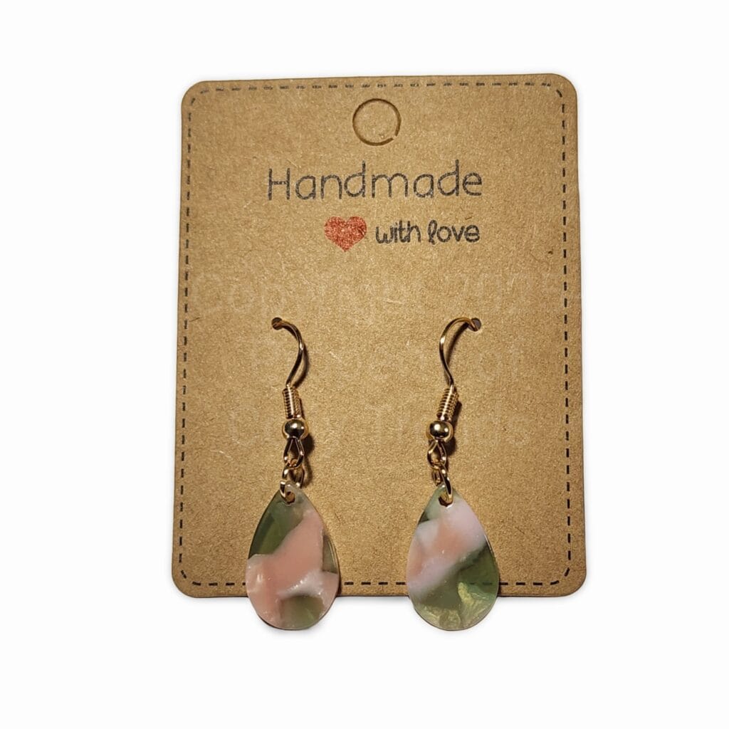 Pink Multicolored Waterdrop Earrings