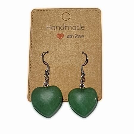 Heart shaped Jade Stone Earrings Heart Dangle Earrings Heart Shaped Earrings Stone Earrings