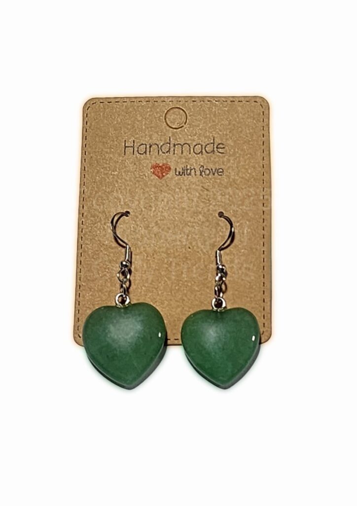 Heart shaped Jade Stone Earrings Heart Dangle Earrings Heart Shaped Earrings Stone Earrings